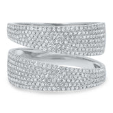 0.81ct 14k White Gold Diamond Pave Lady's Ring Size 6.5